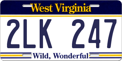 WV license plate 2LK247
