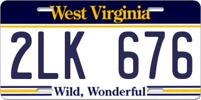 WV license plate 2LK676