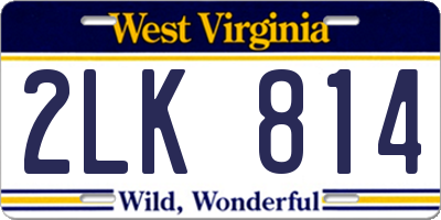 WV license plate 2LK814