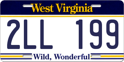 WV license plate 2LL199