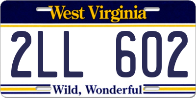 WV license plate 2LL602
