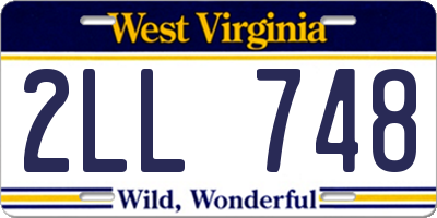 WV license plate 2LL748