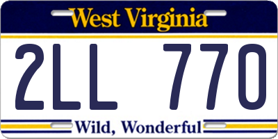 WV license plate 2LL770