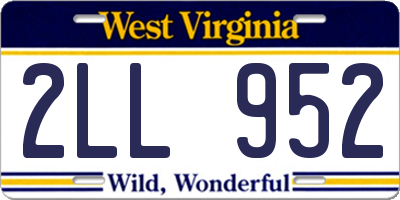 WV license plate 2LL952