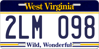 WV license plate 2LM098