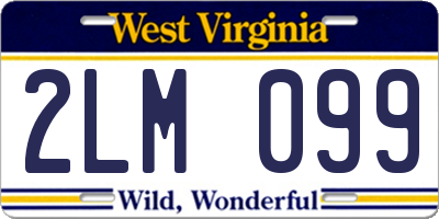 WV license plate 2LM099