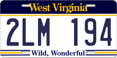WV license plate 2LM194