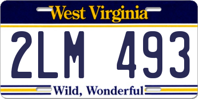 WV license plate 2LM493