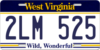 WV license plate 2LM525