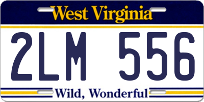 WV license plate 2LM556
