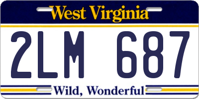 WV license plate 2LM687