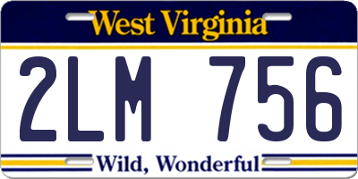 WV license plate 2LM756