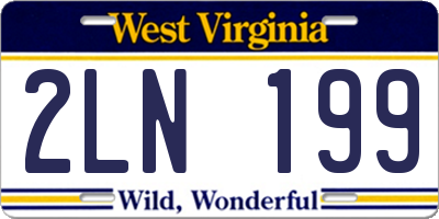 WV license plate 2LN199