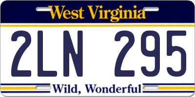 WV license plate 2LN295