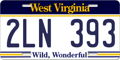 WV license plate 2LN393