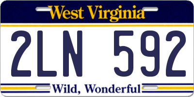 WV license plate 2LN592
