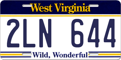WV license plate 2LN644