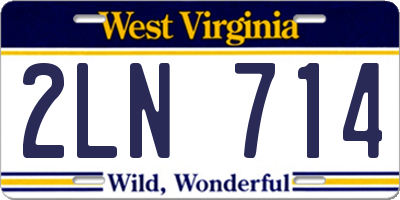 WV license plate 2LN714