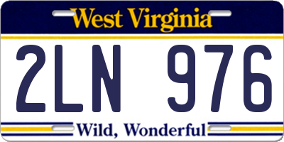 WV license plate 2LN976