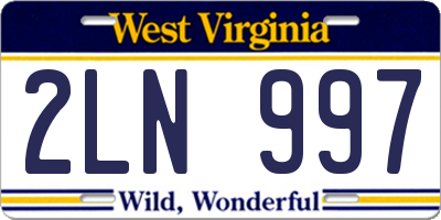WV license plate 2LN997