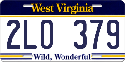WV license plate 2LO379