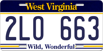 WV license plate 2LO663