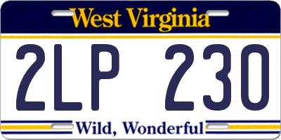 WV license plate 2LP230