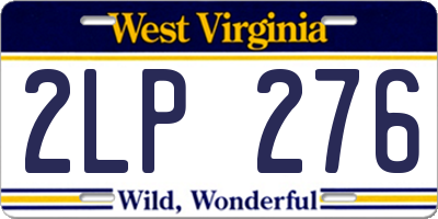 WV license plate 2LP276