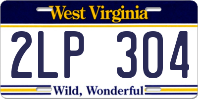 WV license plate 2LP304