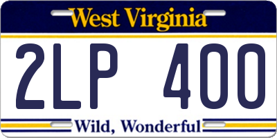WV license plate 2LP400