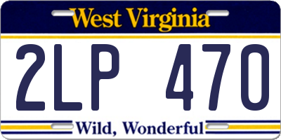 WV license plate 2LP470