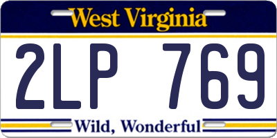 WV license plate 2LP769