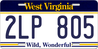 WV license plate 2LP805