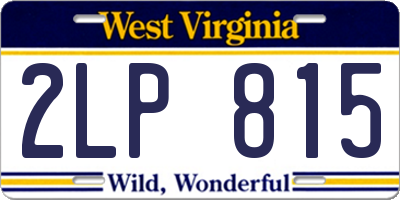 WV license plate 2LP815