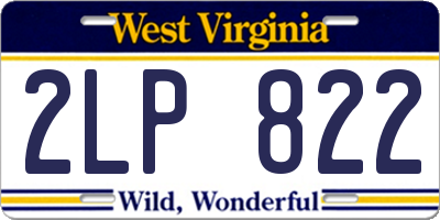 WV license plate 2LP822