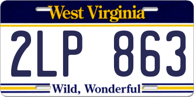 WV license plate 2LP863