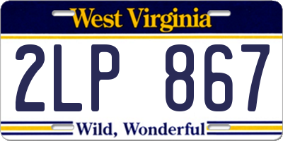 WV license plate 2LP867