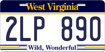 WV license plate 2LP890