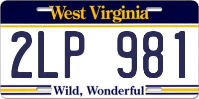 WV license plate 2LP981