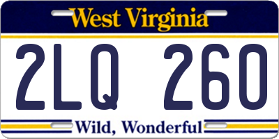 WV license plate 2LQ260