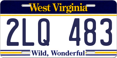 WV license plate 2LQ483