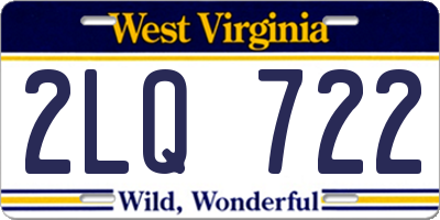 WV license plate 2LQ722