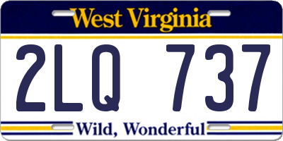 WV license plate 2LQ737