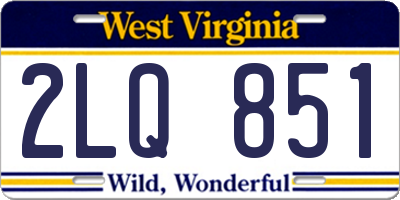WV license plate 2LQ851