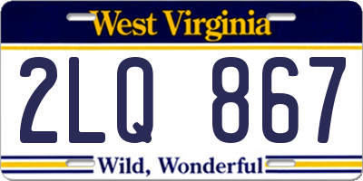 WV license plate 2LQ867