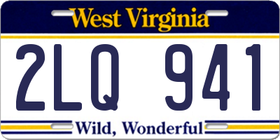 WV license plate 2LQ941