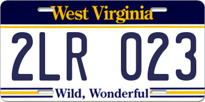 WV license plate 2LR023
