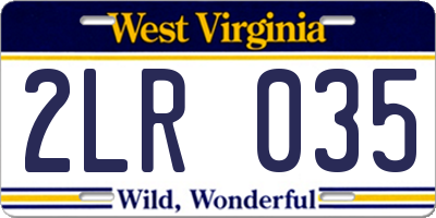 WV license plate 2LR035