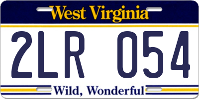 WV license plate 2LR054