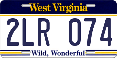 WV license plate 2LR074